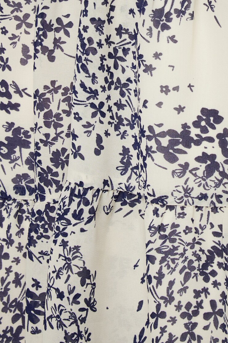 Delphine Smocked Mini Dress White & Blue Floral large