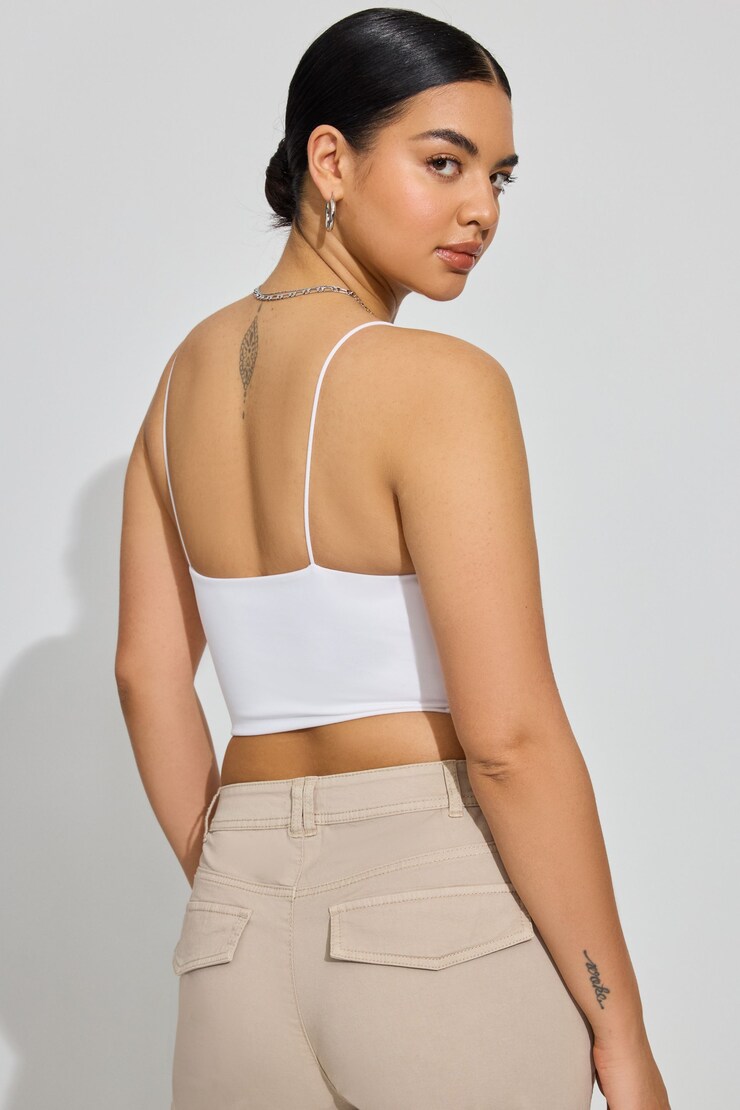 Eva Cropped Cami Top, Bright White, large