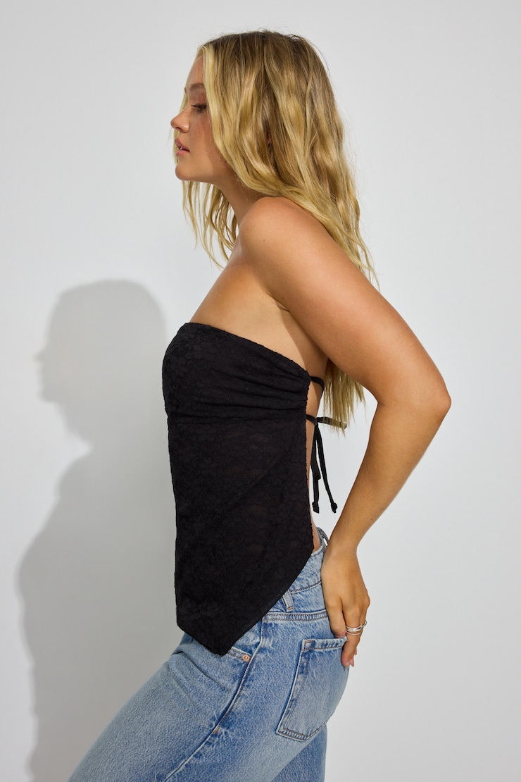 Asymmetric Tube Top, Jet Black, large