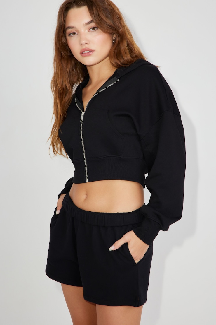 Cocoon Zippy Hoodie, Jet Black, large