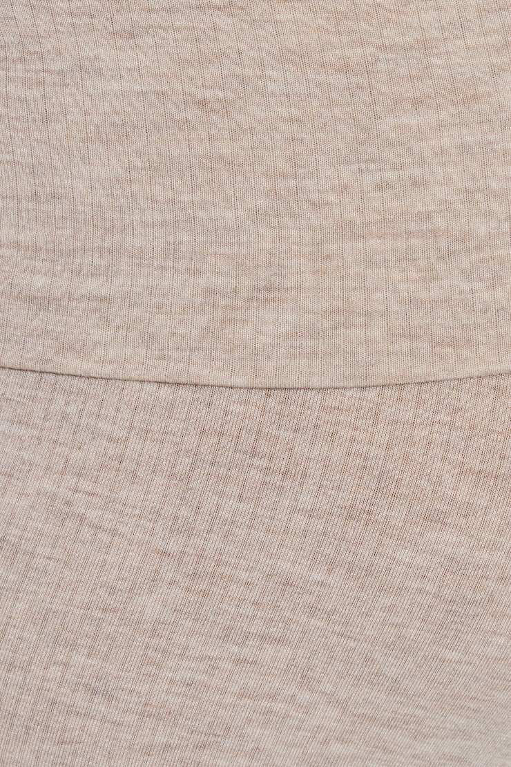 Sheer Ribbed Foldover Pants