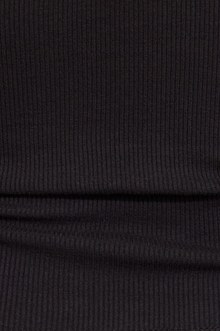 Scoop Ribbed Halter Top, Jet Black, large