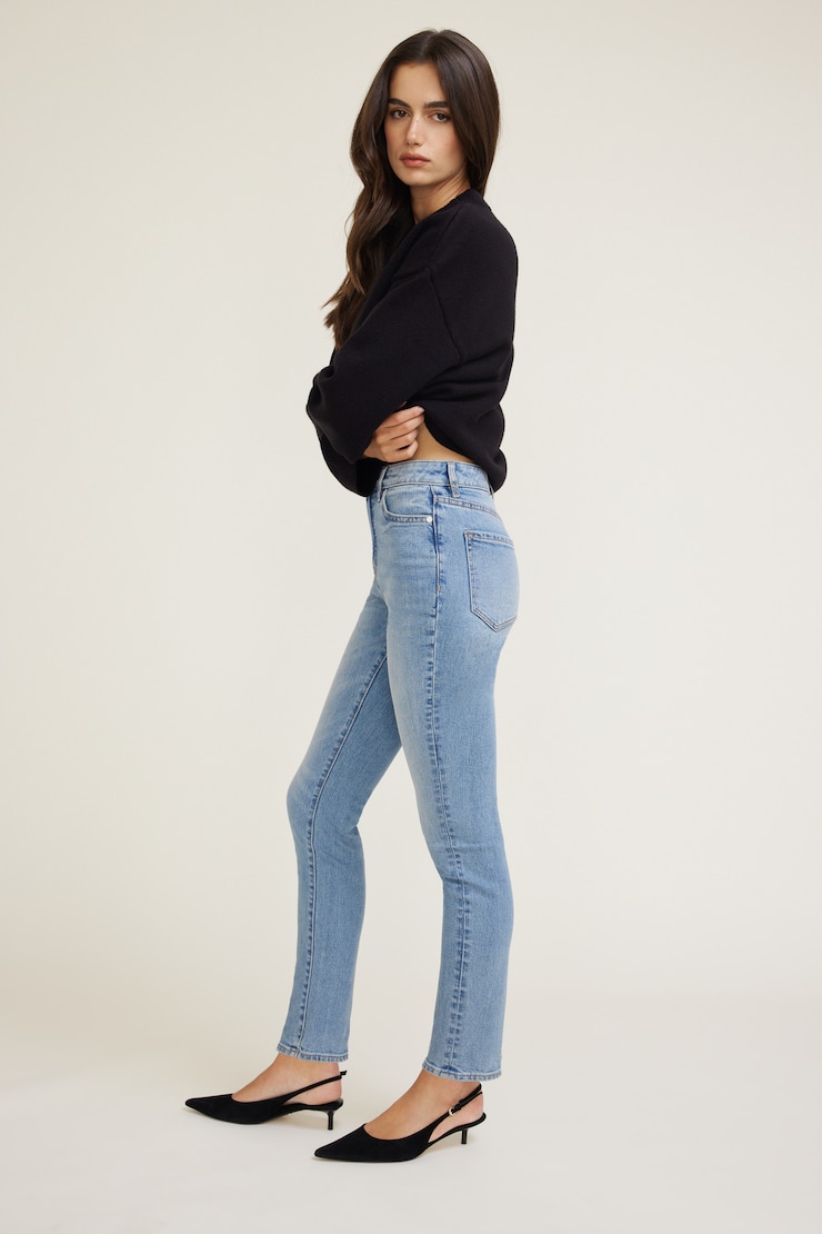 Goldie Stretch High Rise Skinny Leg Jeans Medium Dark Indigo / Remi Blue large