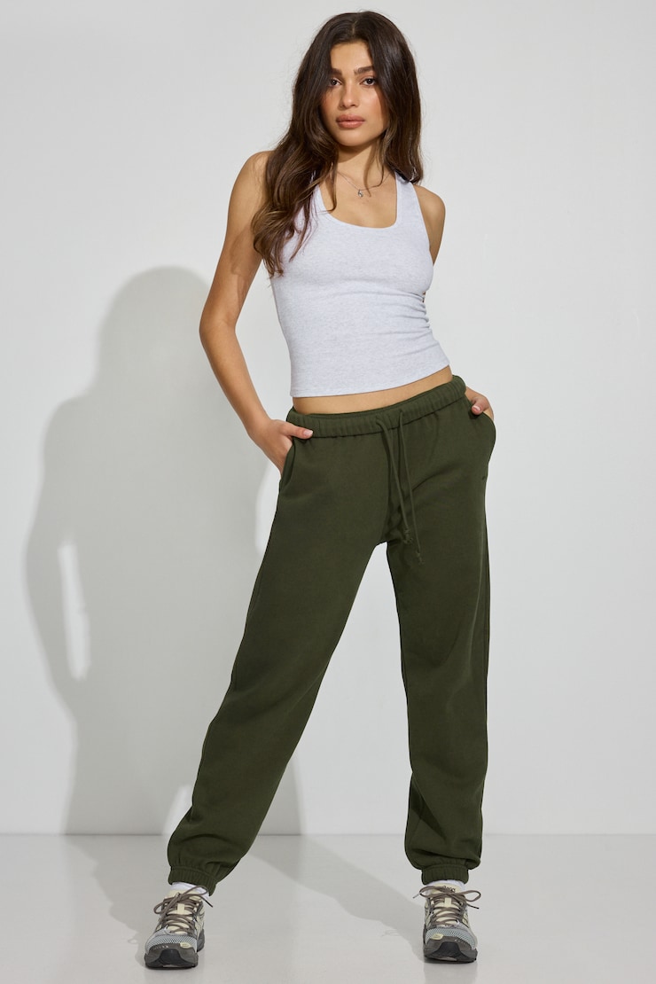 UltraFleece Boyfriend Sweatpants, Martini Green, large