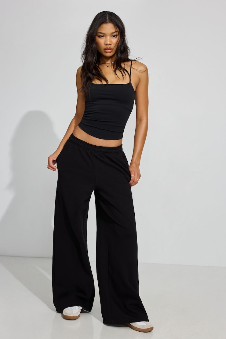 UltraFleece Super Wide Leg Sweatpants, Jet Black, large