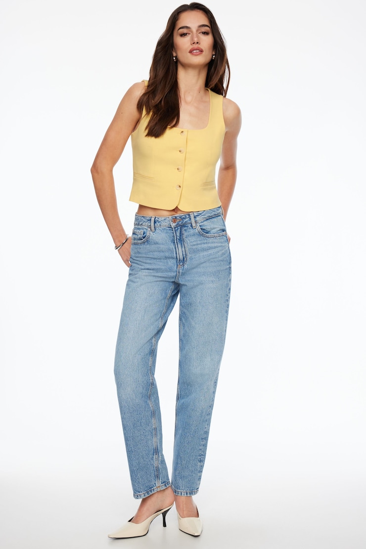Julietta Square Neck Vest Yellow | Dynamite