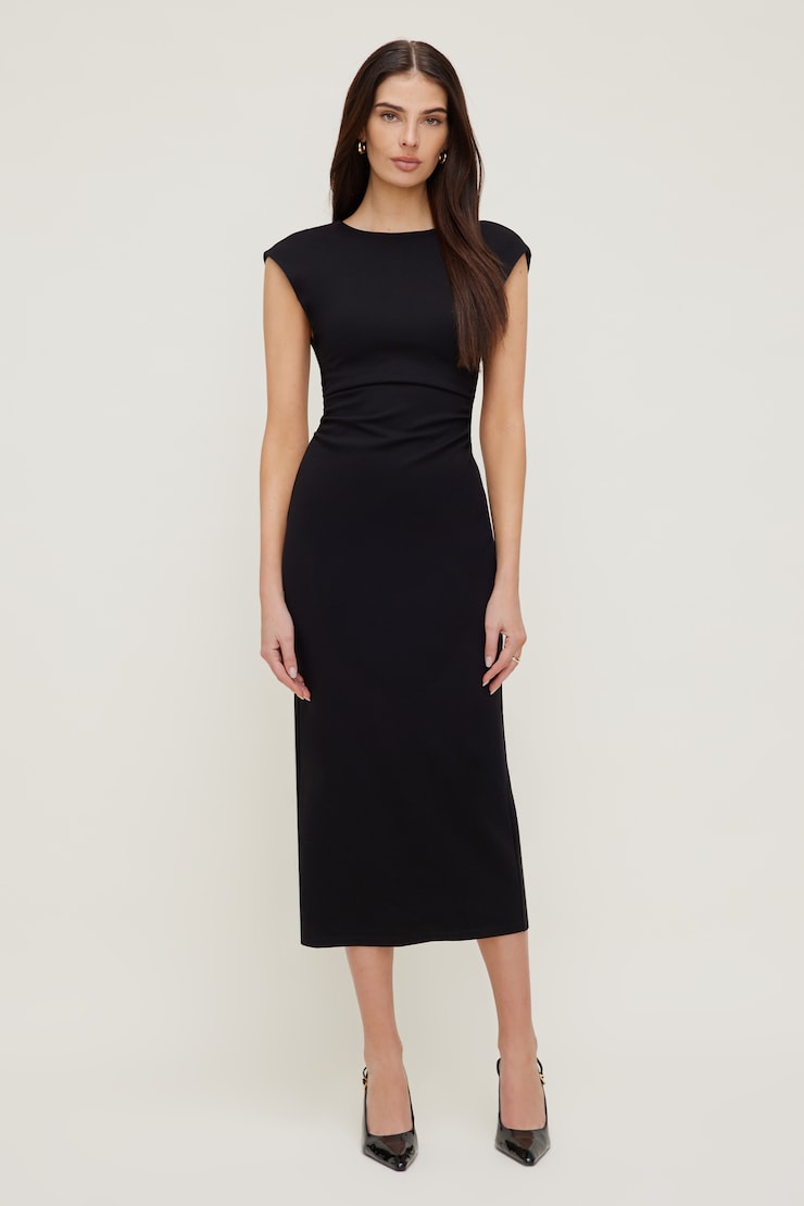 Crewneck Ponte Midi Dress