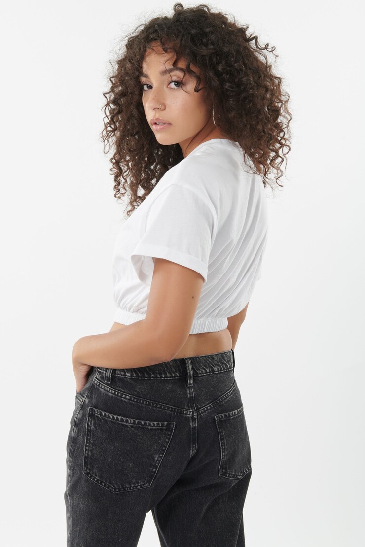 Elastic Waist Tee , Bright White, large