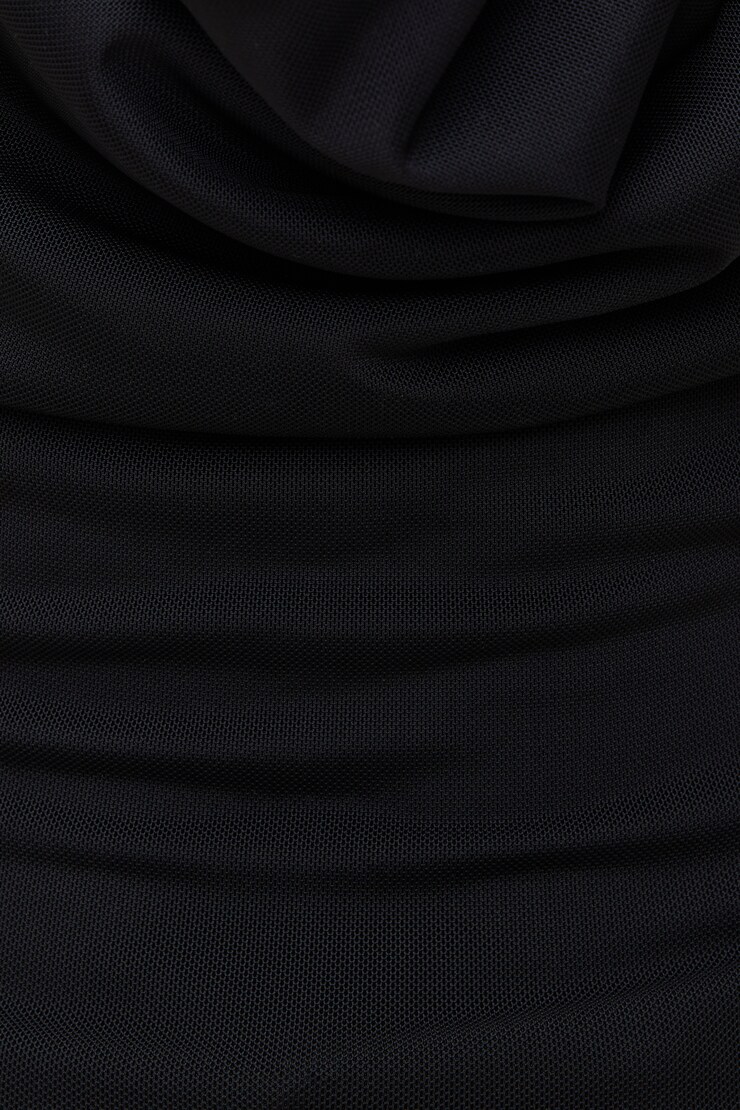 Cowl Neck Mesh Halter Top