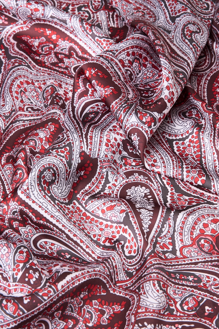 Satin Feel Scarf Purple Plum Paisley large