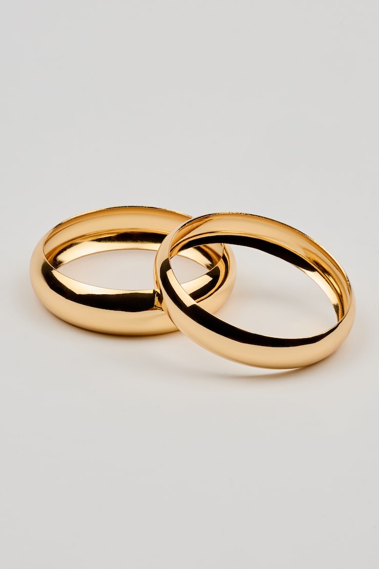 Ensemble de 2 bracelets larges et arrondis