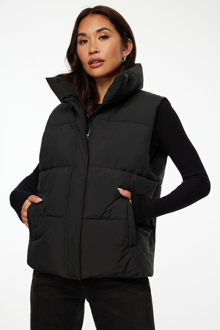 Quilted Puffer Vest Jet Black large