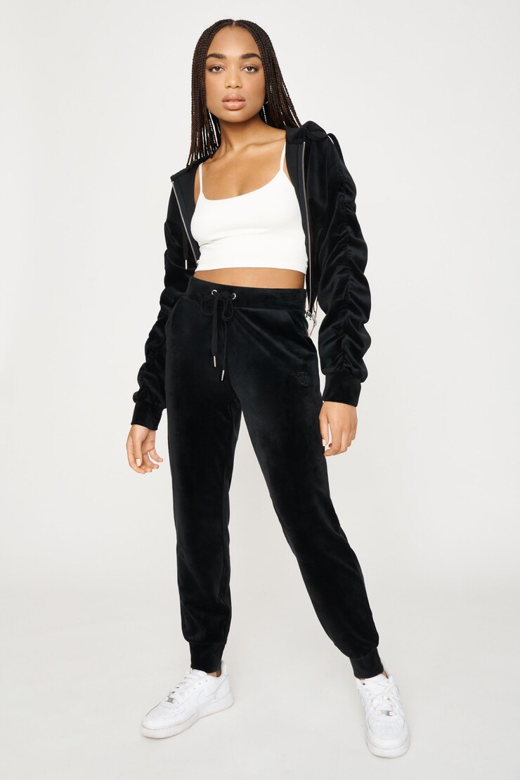 JUICY COUTURE Velour Joggers , Jet Black, large