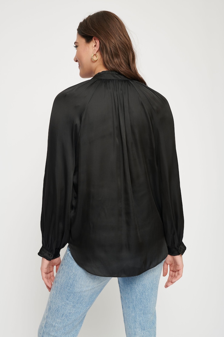Esme Satin Tunic Jet Black large