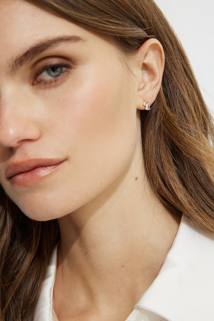 2-Pack Gem Stud Earrings Gold large