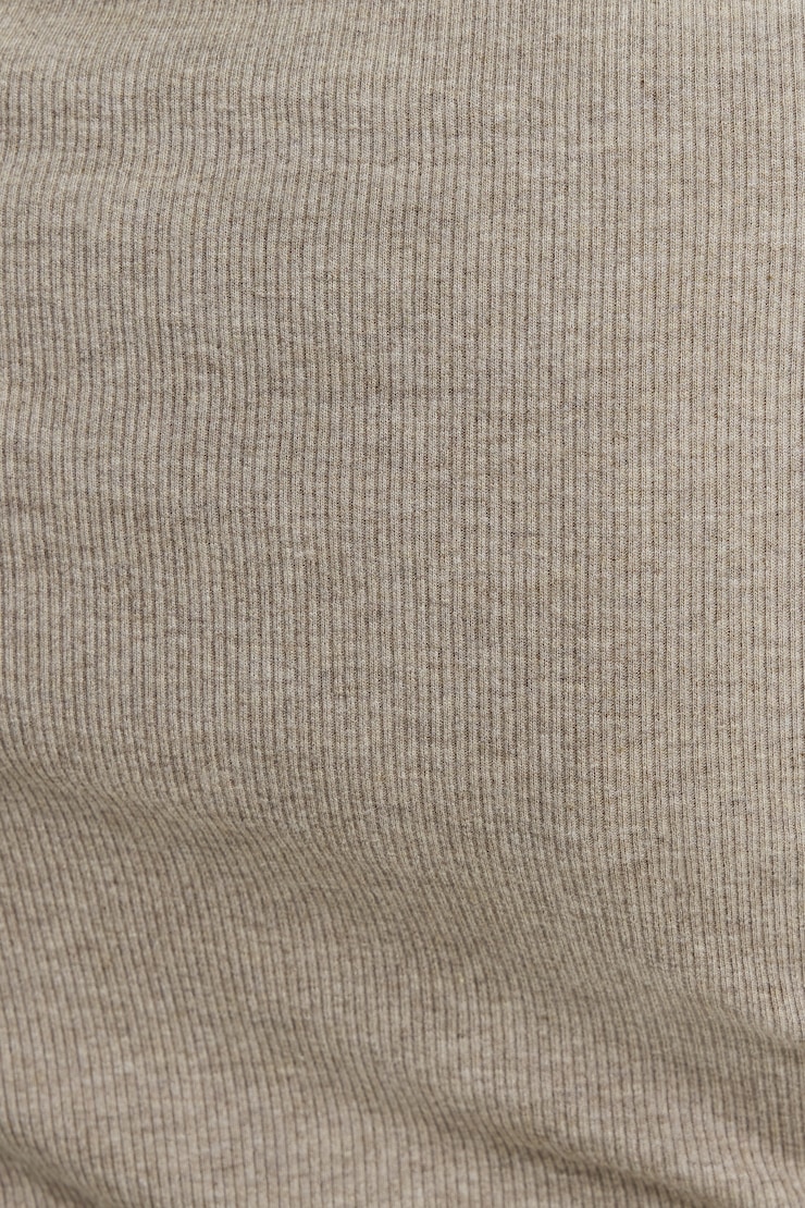 Olive Ribbed Hip T Shirt Chalet Brown Melange large