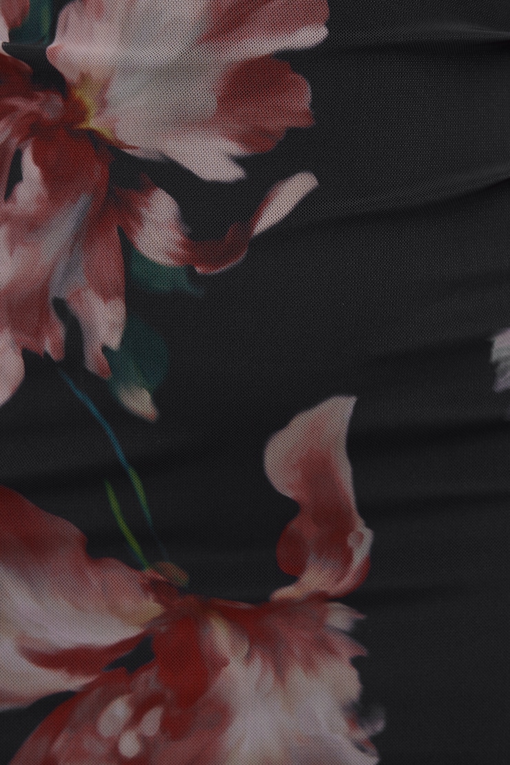 Floral Mesh Maxi Dress