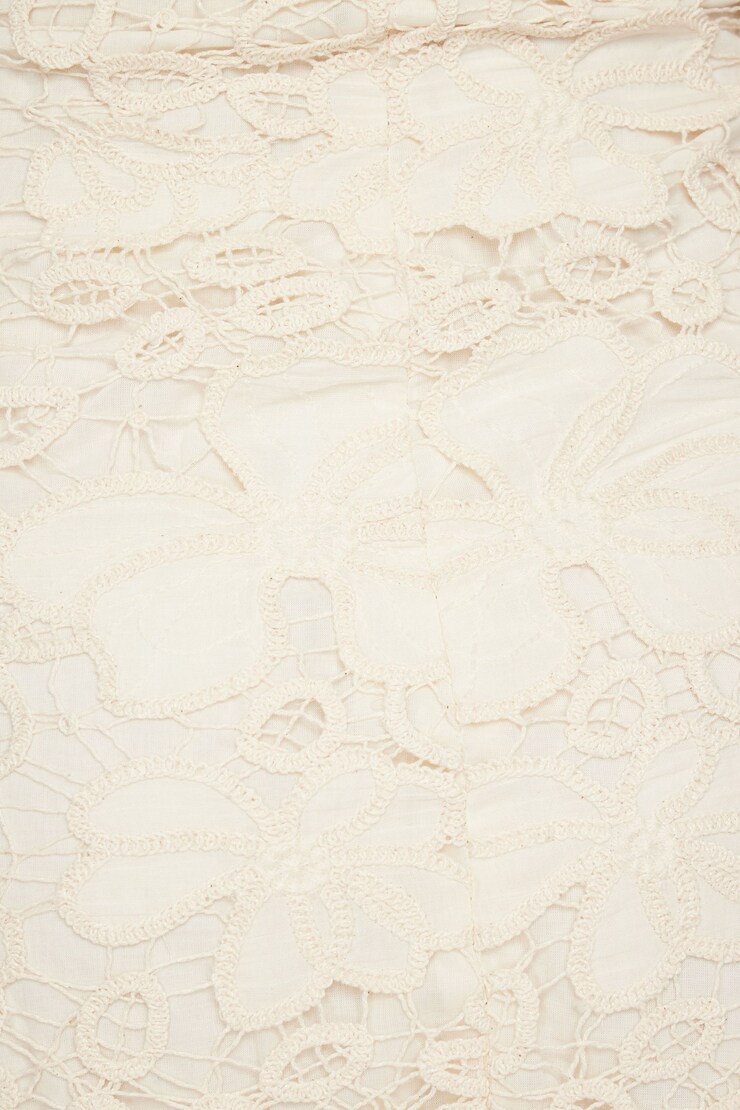 Crochet Lace Mini Dress Floral Crochet Cream large