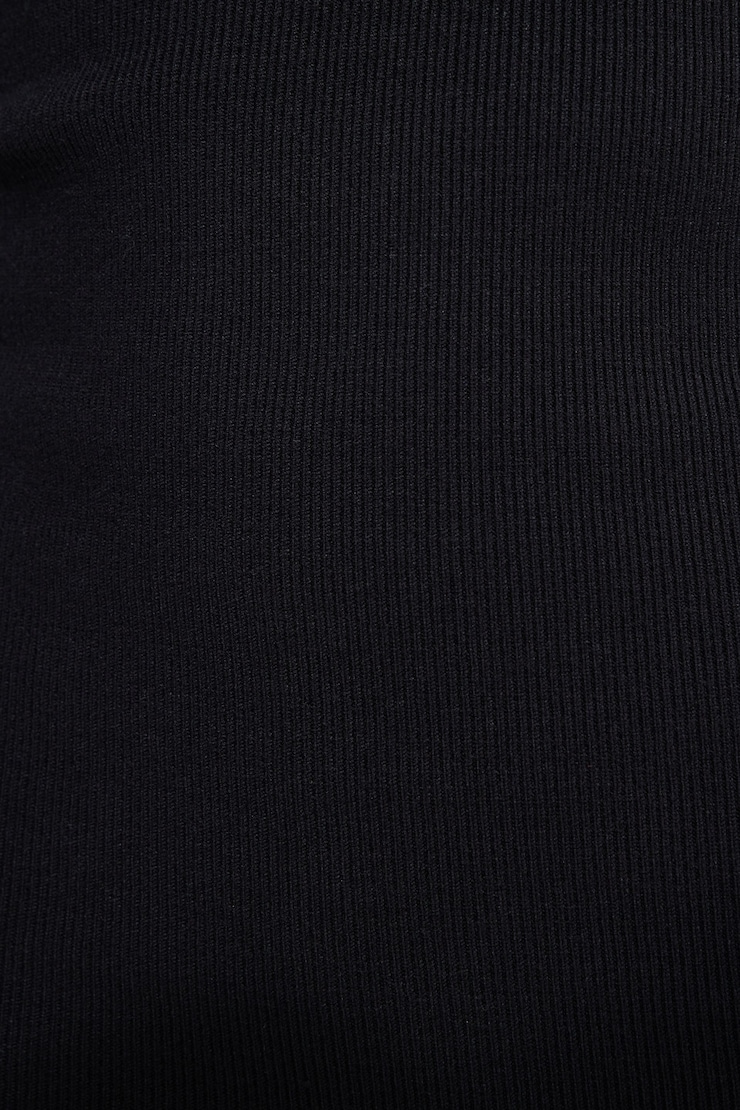 Ribbed V Neck Mini Dress Jet Black large