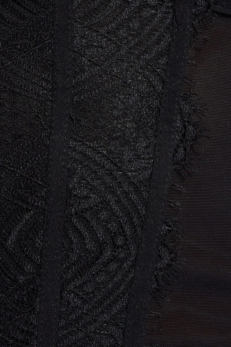 Chrishell Lace Mesh Bustier Black | Garage