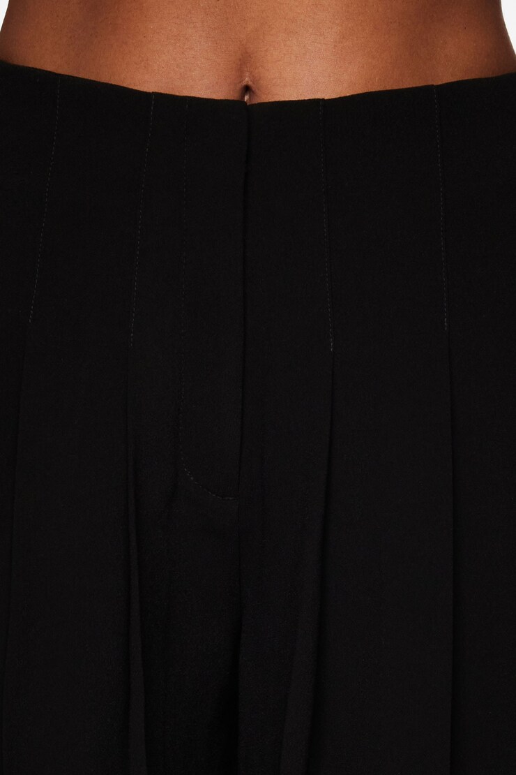 Pleated Wide Leg Pants Jet Black large
