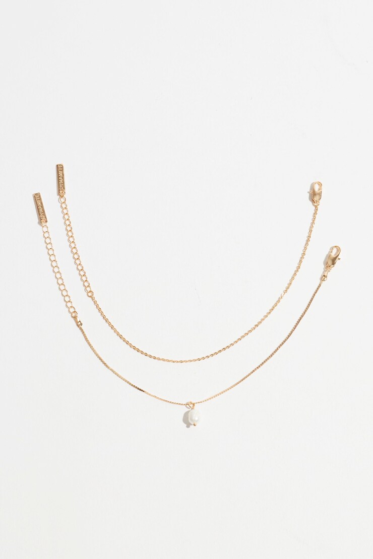 2 Strand Pearl Bracelet Off-white/Gold large