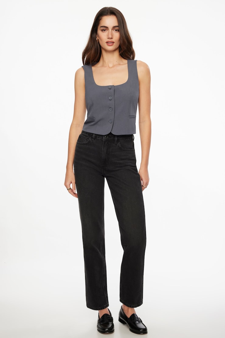 Julietta Square Neck Vest Gray | Dynamite