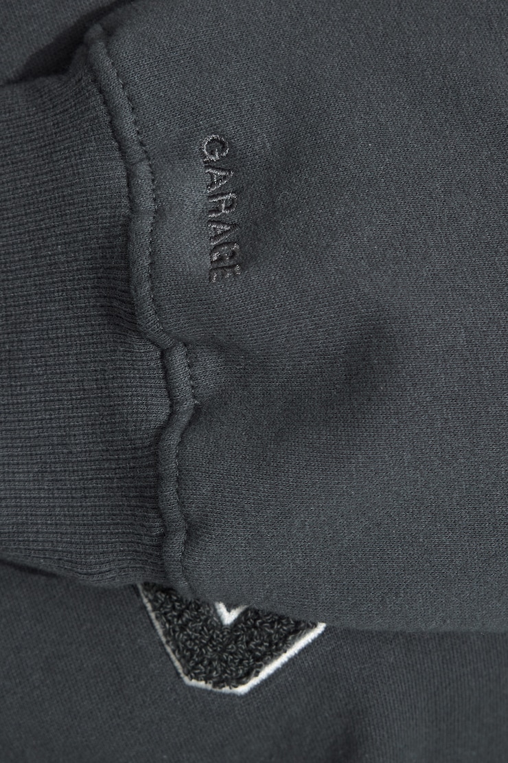 UltraFleece Hoodie, Burnt Ash Grey with "GARAGE" Logo, large