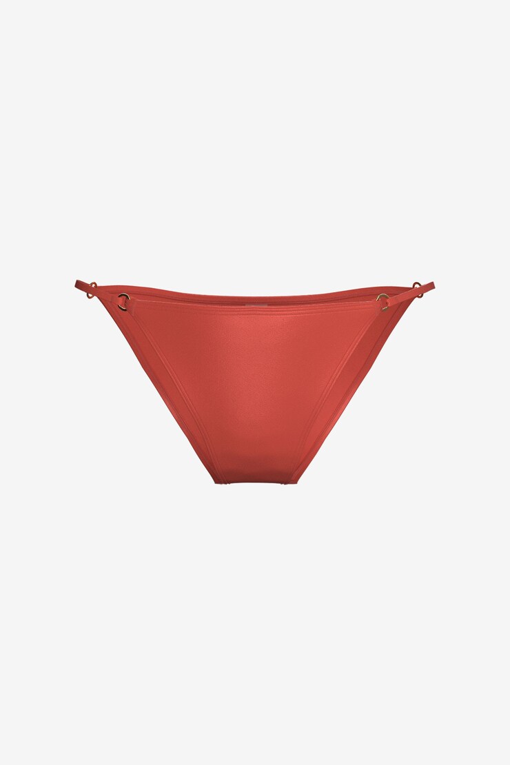 Cheeky Bikini Bottom With Rings Paprika Red large