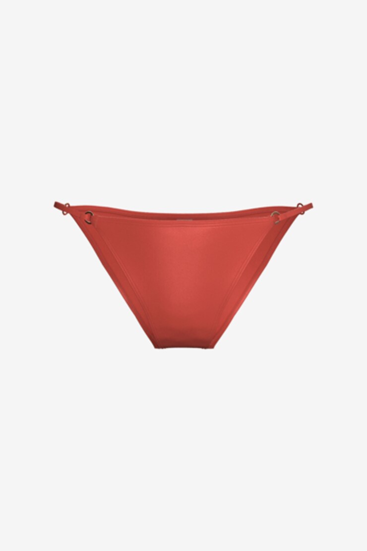 Cheeky Bikini Bottom With Rings Paprika Red large