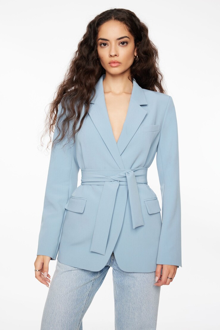 Leia Belted Blazer Ashley Blue large