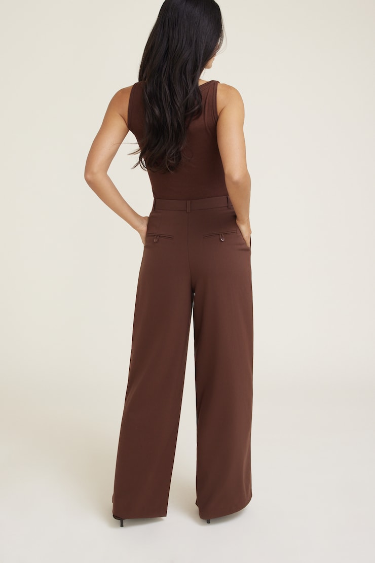 Tamme タム　∠13° WIDE SLACKS ブラウン TOVE Zadie poplin wide-leg pants | NET-A-PORTER
