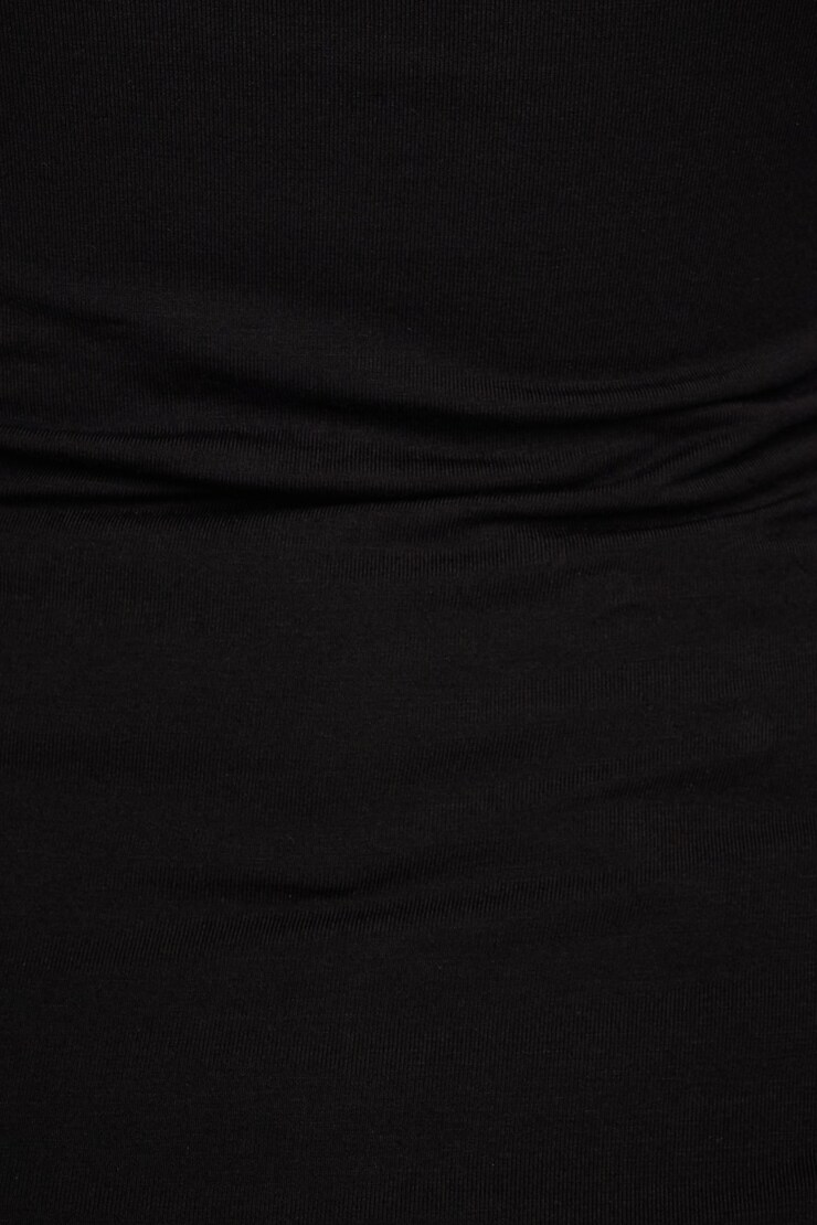 Off Shoulder Tunic Slit Top Jet Black large