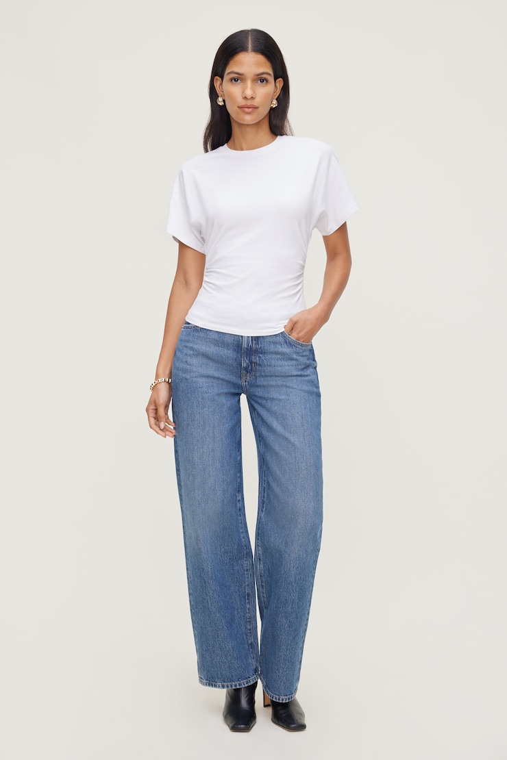 T-shirt Andrea froncé en coton et spandex