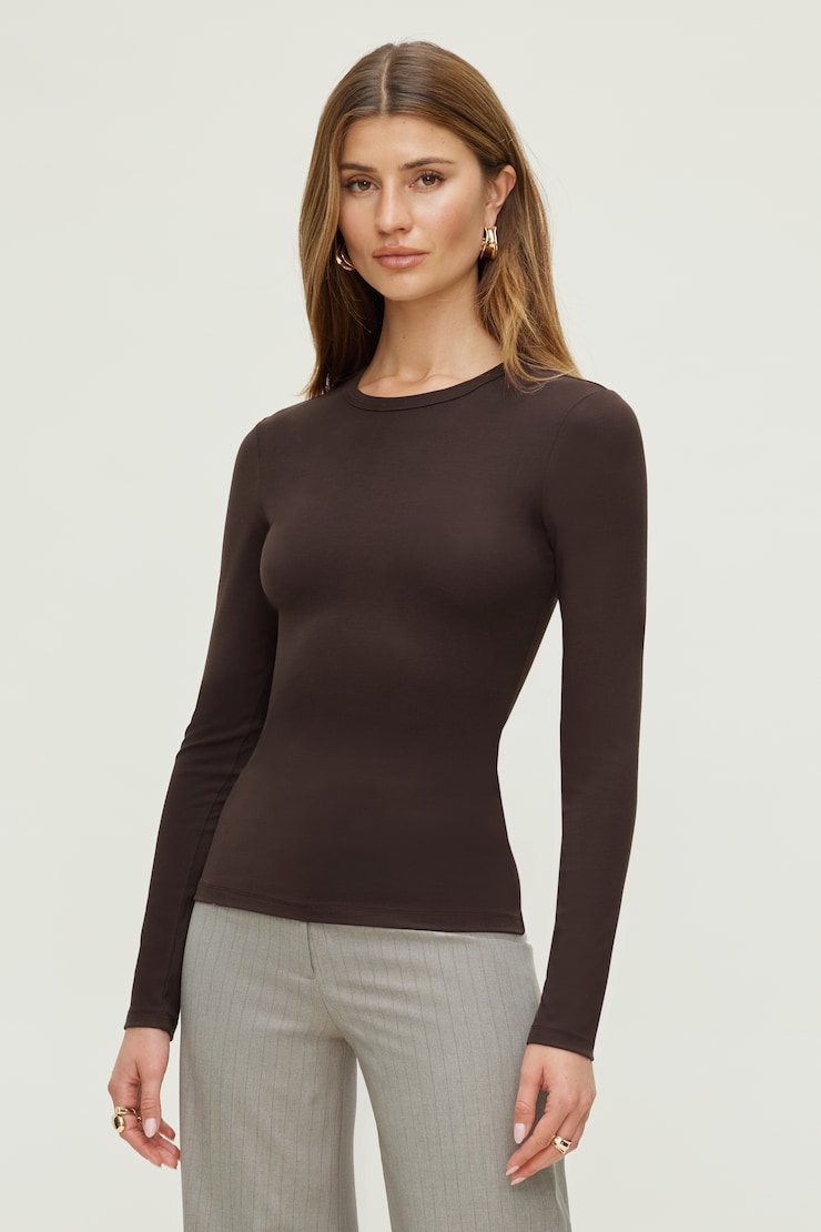 Rumi Long Sleeve T Shirt Java Brown large