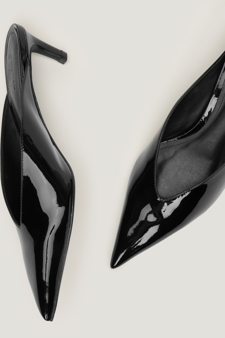 SCHUTZ | Loren Patent Heeled Mules Black large