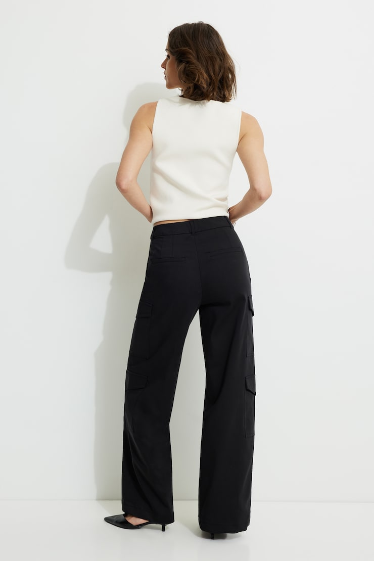 Straight Leg Cargo Pants Jet Black large