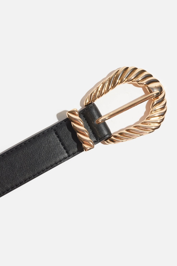 Ceinture de style western Noir/Or large