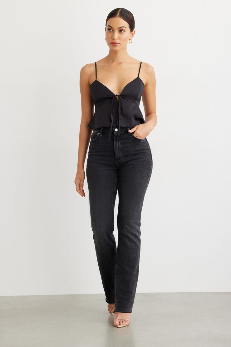 Satin Cami  Jet Black large