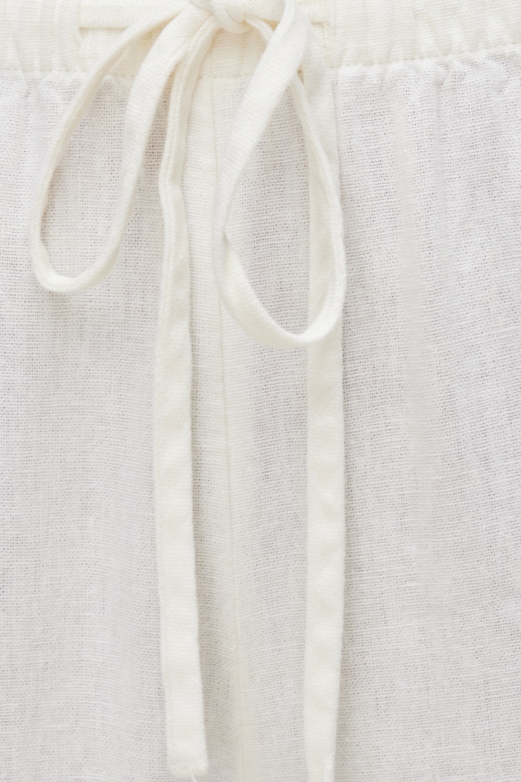 Leo Linen Wide Leg Pants Linen Snow White large