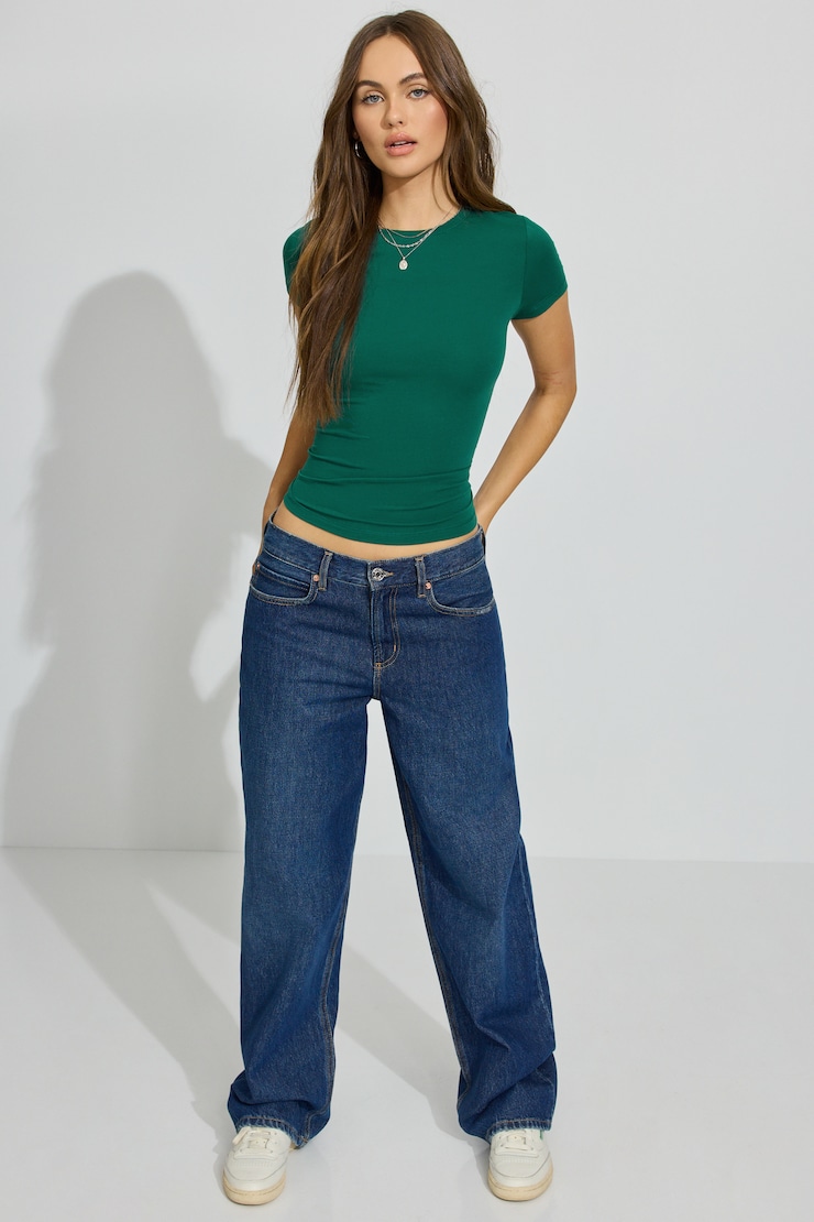 Estelle Longline Tee, Rainforest Green, large