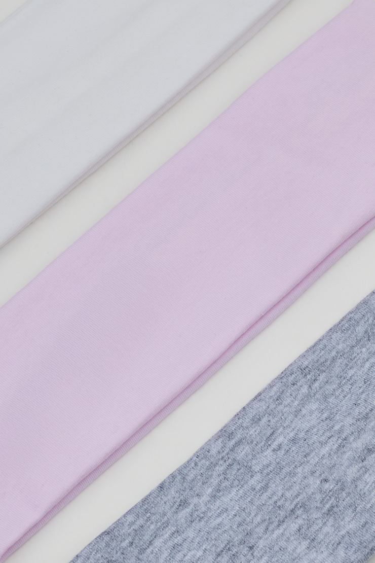 Set of 3 Stretchy Headbands, Light Pink/Spring Grey Mix/White, large