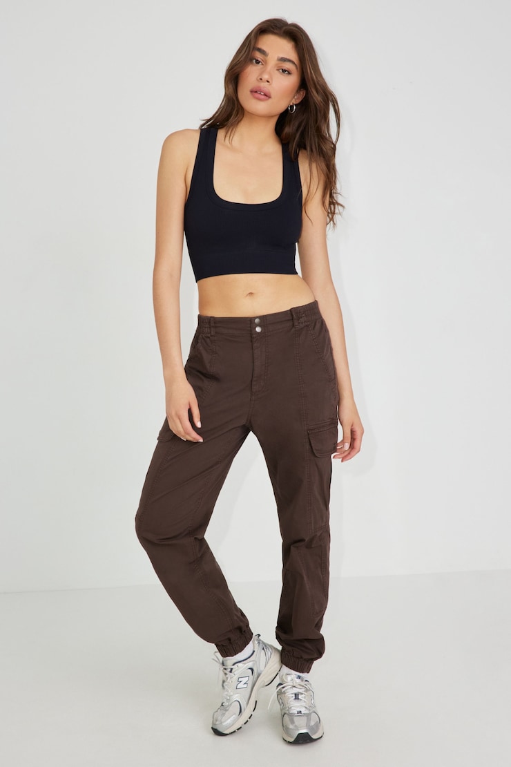 Brianna Bubble Pant, Dark Toffee Brown, large
