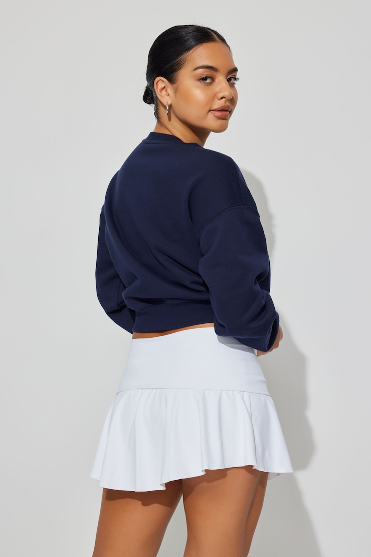 Hilary Foldover Skort, Bright White, large