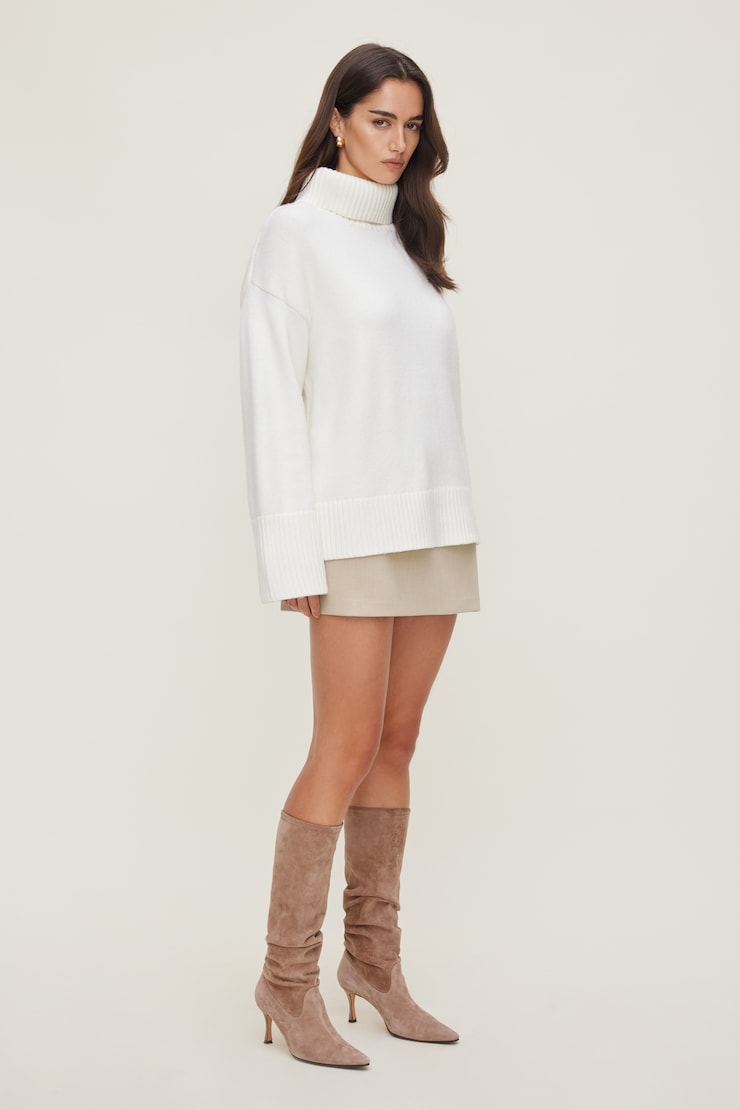 Evy Turtleneck Sweater Snow White large