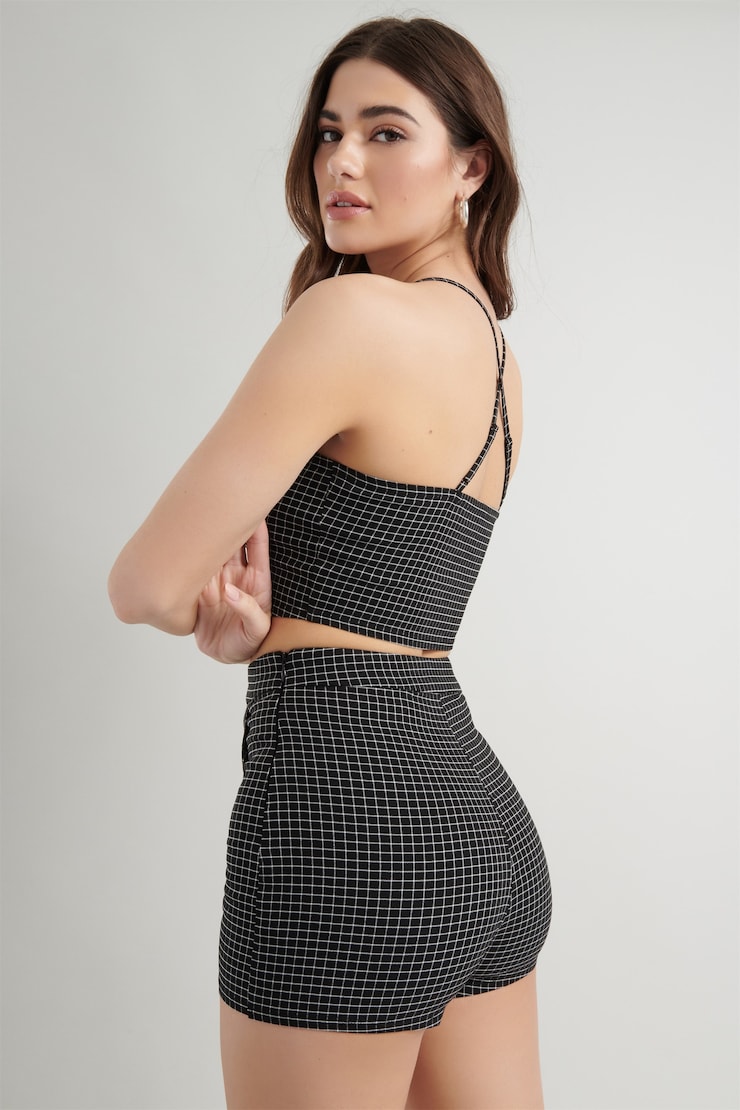 Regina Skort , Black Mini Plaid, large