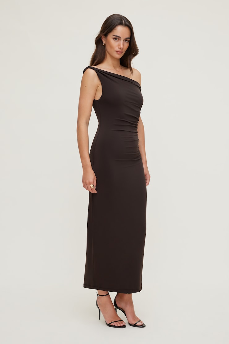 Jayde Sculpt Maxi Dress Chocolate Torte Brown large