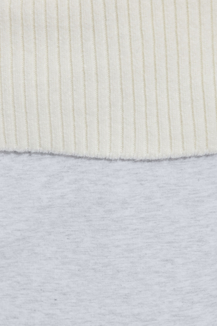 Combo Off Shoulder Zip Up, Spring Grey Mix/Cream, large