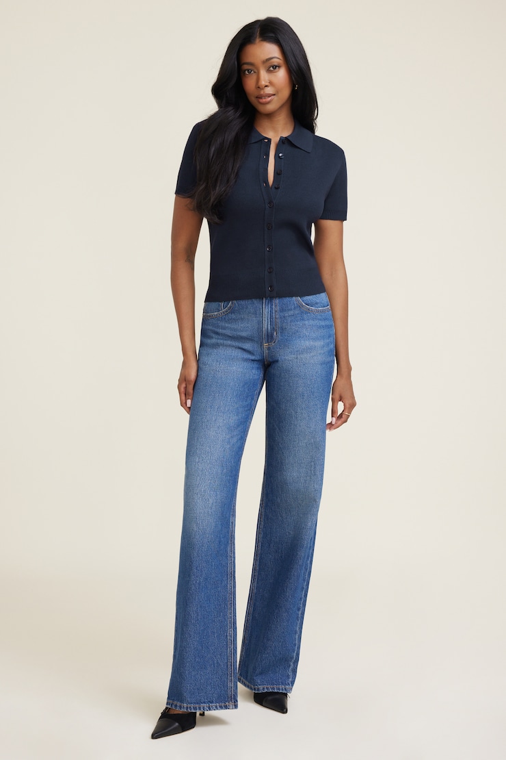 Polo Crewneck Cardigan