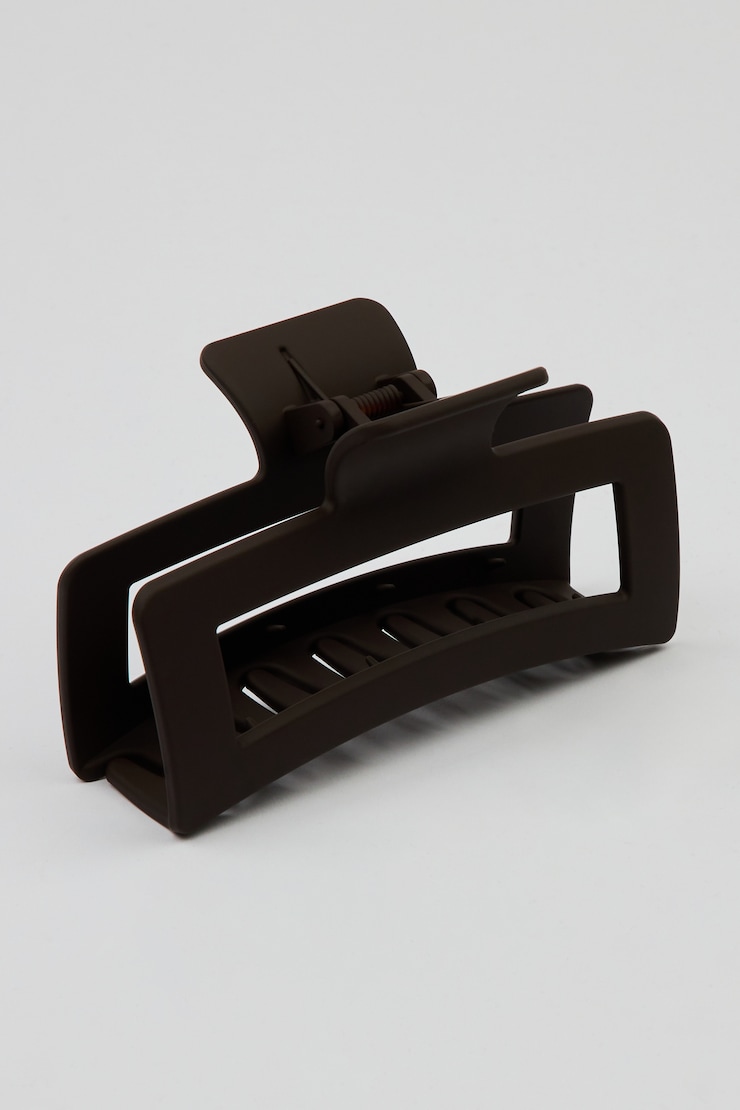 Oversized Rectangle Claw Clip, Armadillo Brown, large